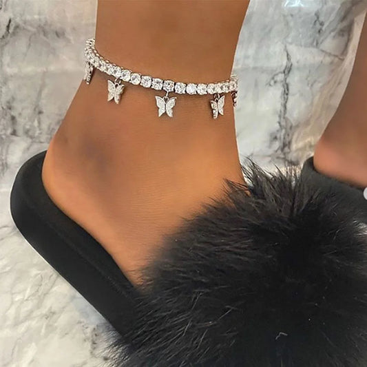 Crystal Butterfly Anklet